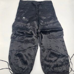 Sonia Rykiel Girl’ Black Silky Cargo Pants Size 6 Years NWT